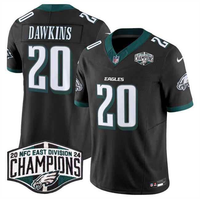Mens Philadelphia Eagles #20 Brian Dawkins Black 2024 New NFC East Champions F.U.S.E. Vapor Untouchable Limited Stitched Jersey